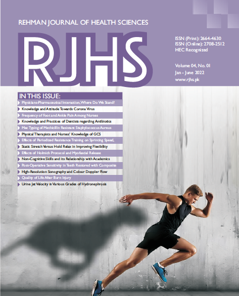 					View Vol. 4 No. 1 (2022): Rehman Journal of Health Sciences
				